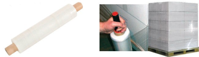 LLDPE Cast Stretch Film 400mm Width x 300mtr Length 15mu 38mm Standard Core Clear  6 Rolls per Case