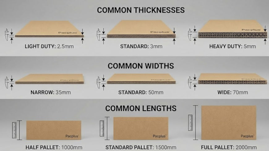 Edge Board Cardboard 35mm Flange Width 3mm Thickness 1500mm Length Kraft 50 per Pack