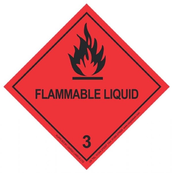 Highly Flammable Hazard Warning Labels 100 x 100mm