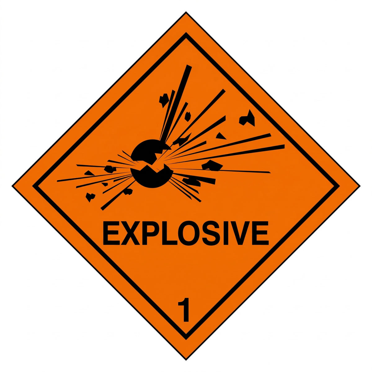 Class 1 Explosive Hazard Warning Labels 100 x 100mm