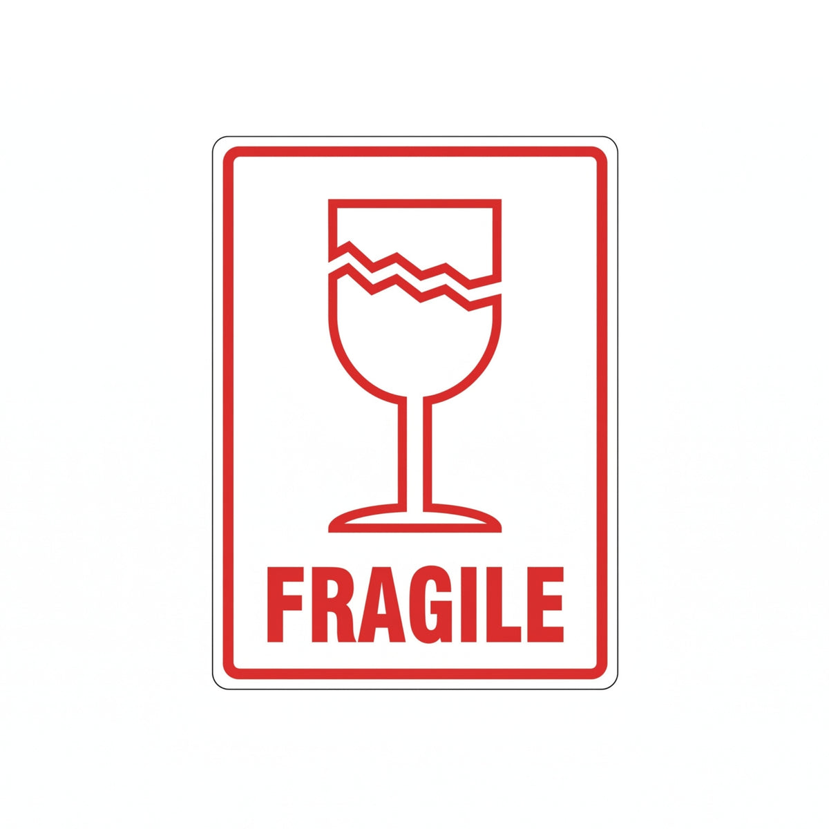 "FRAGILE" Parcel Warning Labels 108 x 79mm (Roll of 500)