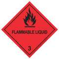 Class 3 Flammable Liquid Hazard Warning Labels 100 x 100mm