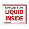 Transpal® "HANDLE WITH CARE LIQUID INSIDE" Parcel Labels 108 x 79mm (Roll of 500)