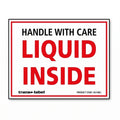 Transpal® "HANDLE WITH CARE LIQUID INSIDE" Parcel Labels 108 x 79mm (Roll of 500)