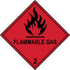 Class 2.1 Flammable Gas Hazard Warning Labels 100 x 100mm