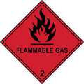 Class 2.1 Flammable Gas Hazard Warning Labels 100 x 100mm