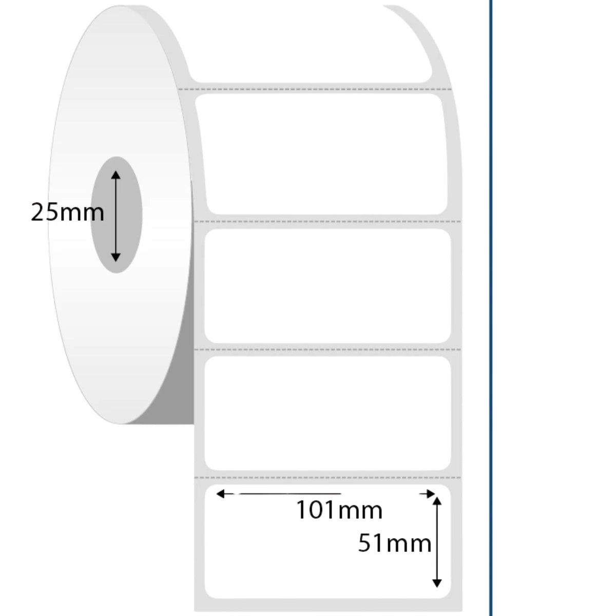Thermal Transfer Barcode & Product Labels 101 x 51mm (Roll of 1000)