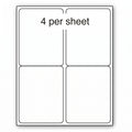 A4 Laser Labels 4-Up Plain White (100 Sheets per Pack)