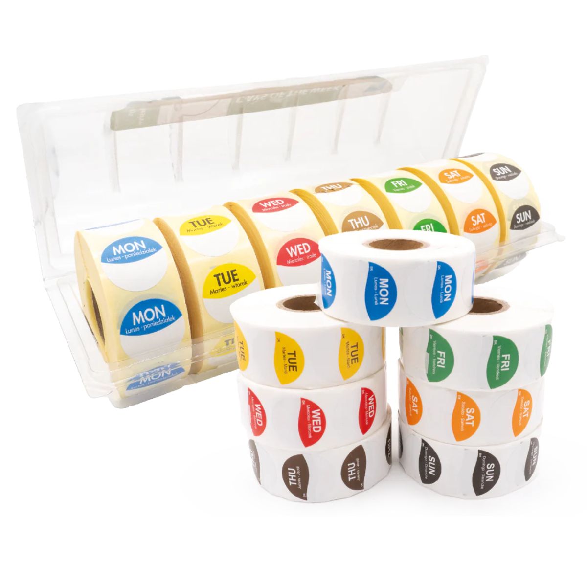 Day Dot Labels 7 day clamshell