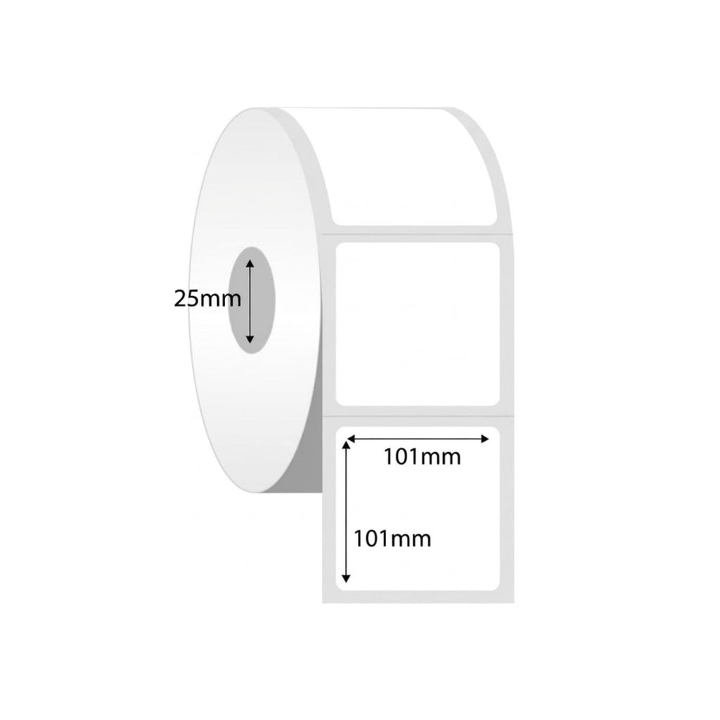 Thermal Transfer Label 101x101mm White 25mm core 500 on a roll