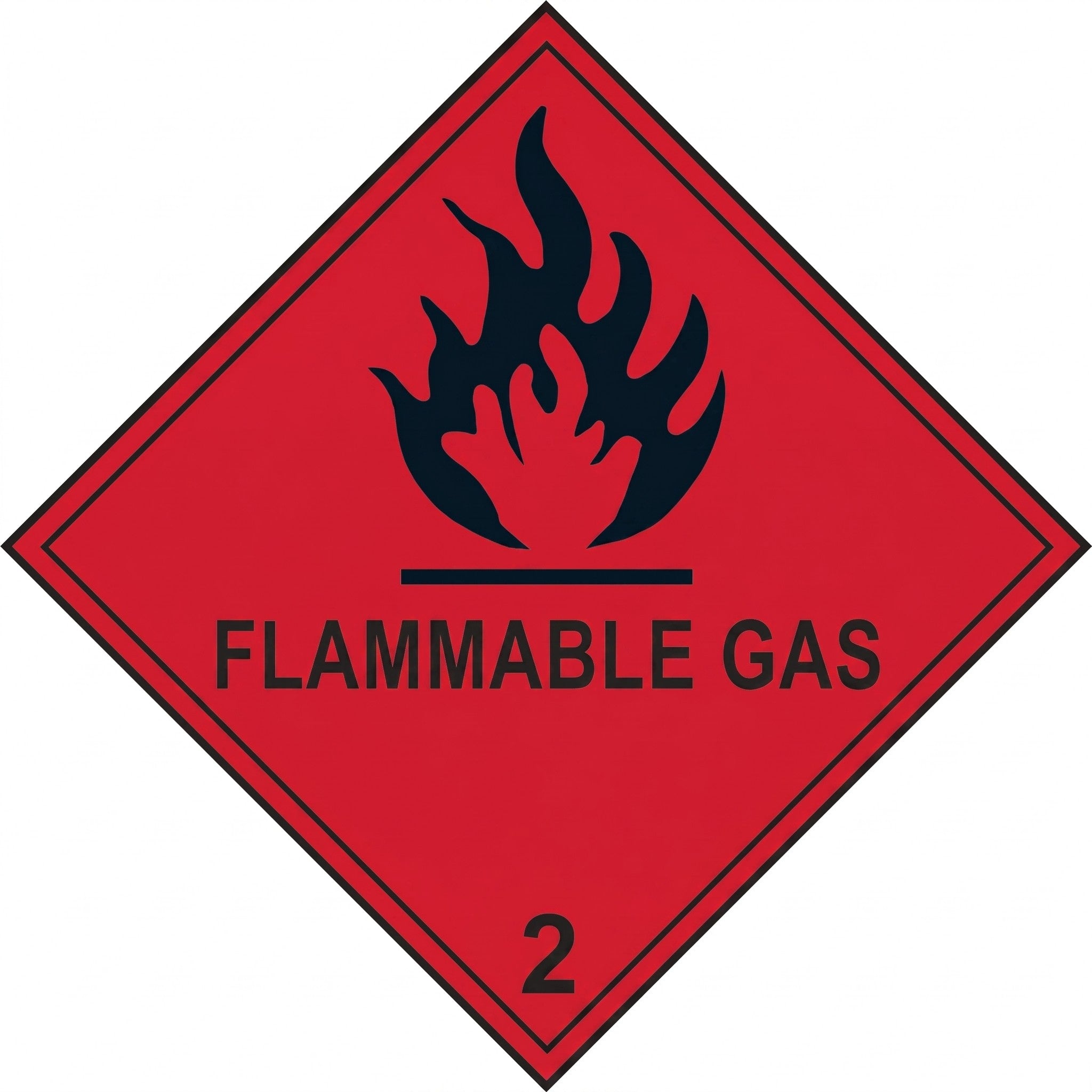 Hazard Warning Label Flammable Gas 2 Red 100 x 100