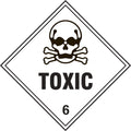 Hazard Warning Label Toxic 6 White 100 x 100