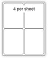A4 Laser Label 4Up  White 100/pack 5/box