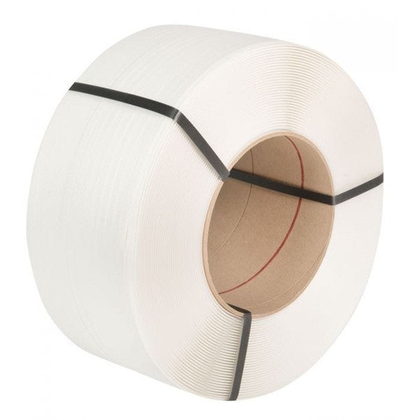 Polypropylene Embossed Machine Strap 12mmx0.63mmx3000mtr Cardboard Core 190x200mm 165kg Breaking Str