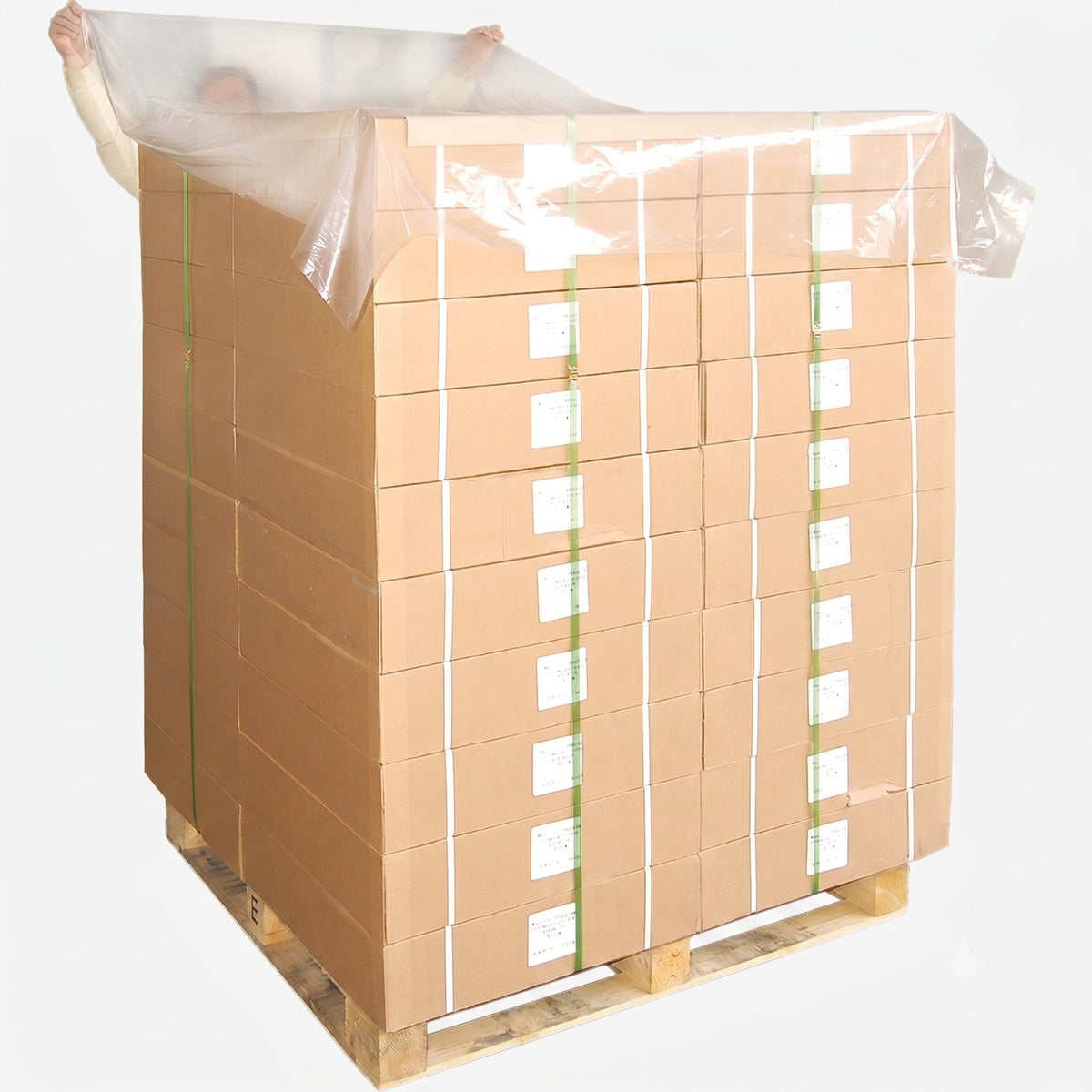 1800mm x 1800mm Clear Pallet Top Covers – 50mu LDPE – 150 Per Roll (PTSH-1)
