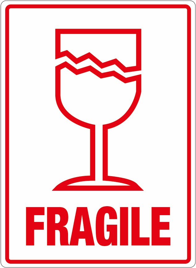 Parcel Labels 108 x 79mm (printed FRAGILE) – Optimax