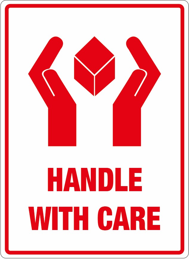 Parcel Labels 108 x 79mm (printed HANDLE WITH CARE)