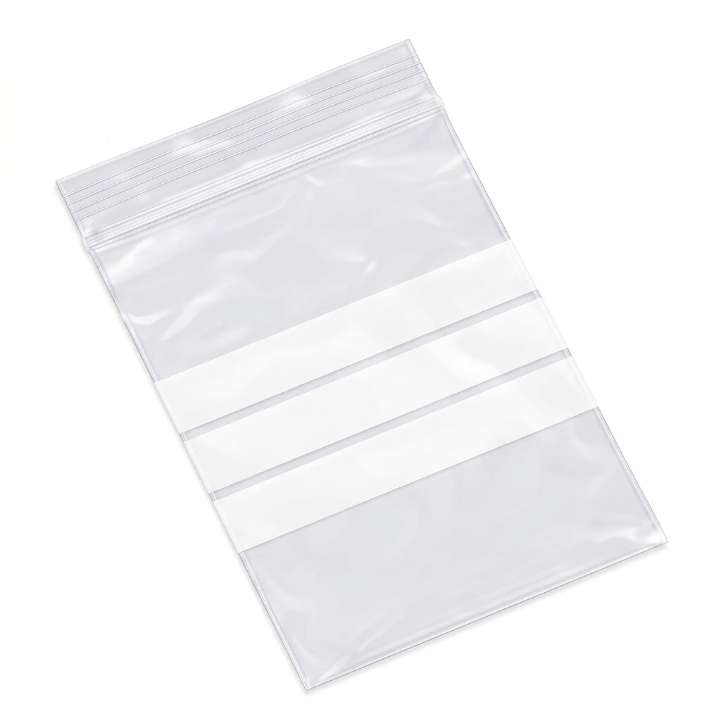 Standard Duty Polythene Grip Seal Bags Write-on Panel 57mm x 57mm (2.2in x 2.2in) 35mu Clear