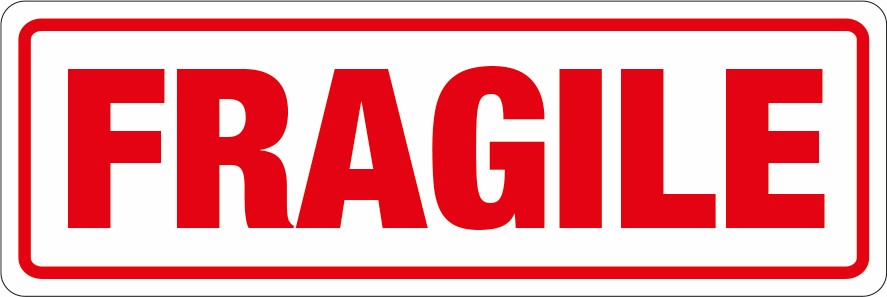 Parcel Labels 148 x 50mm (printed FRAGILE)