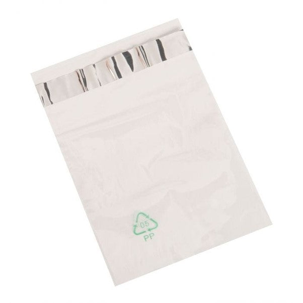 Self Seal Bags Polypropylene 220 x 310mm 40mu Clear Silver Antistatic