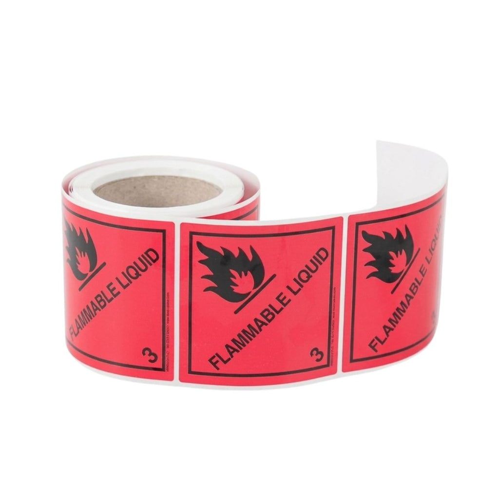 Hazard Warning Label Flammable Liquid 3 Red 100 x 100