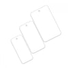 Plastic Round Cornered Tags 110 x 55mm 250mu white with cotton string
