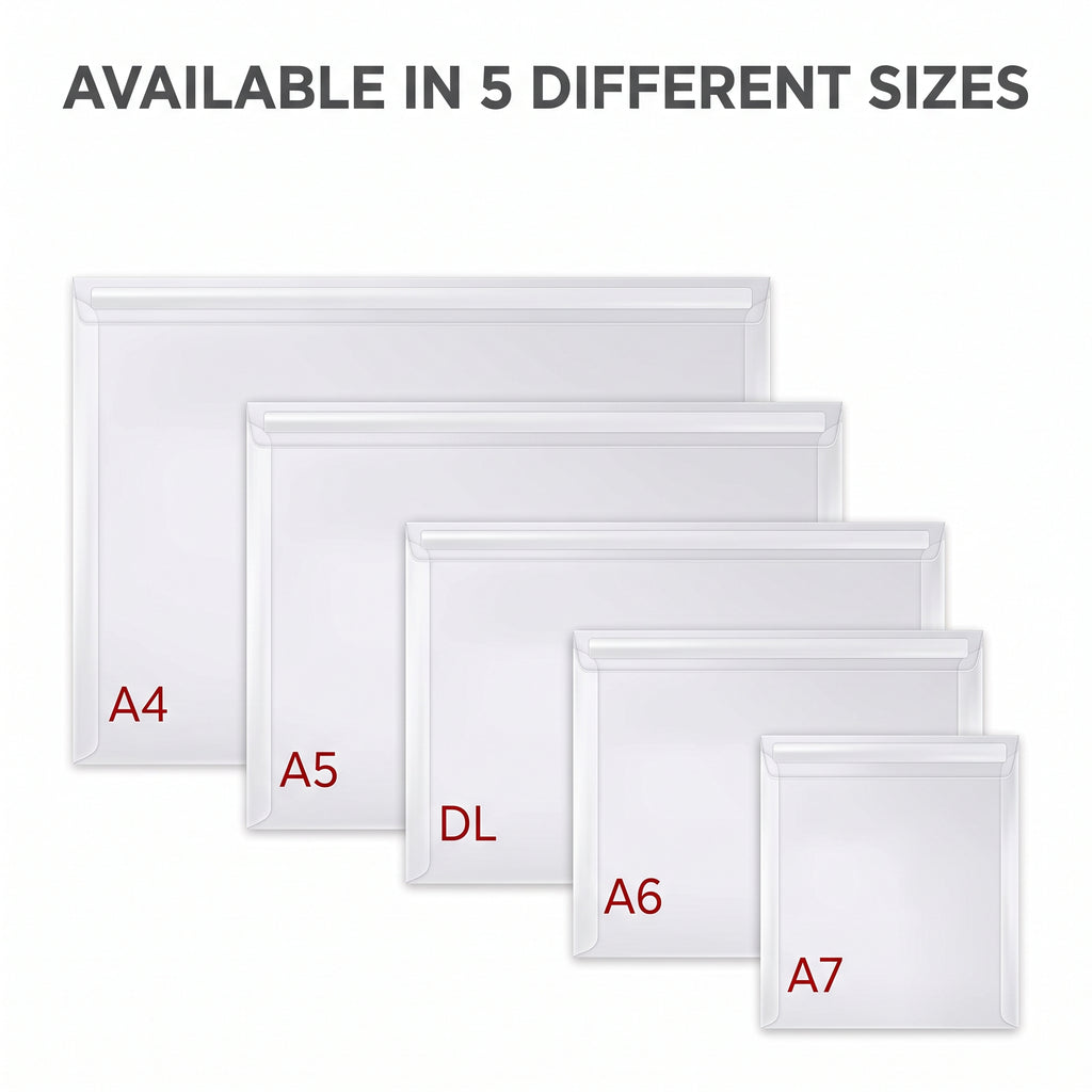A5 Plain Self Adhesive Document Enclosed Wallets Pack of 1000 A5PPL