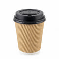 8oz Brown Rigged double wall coffee cup