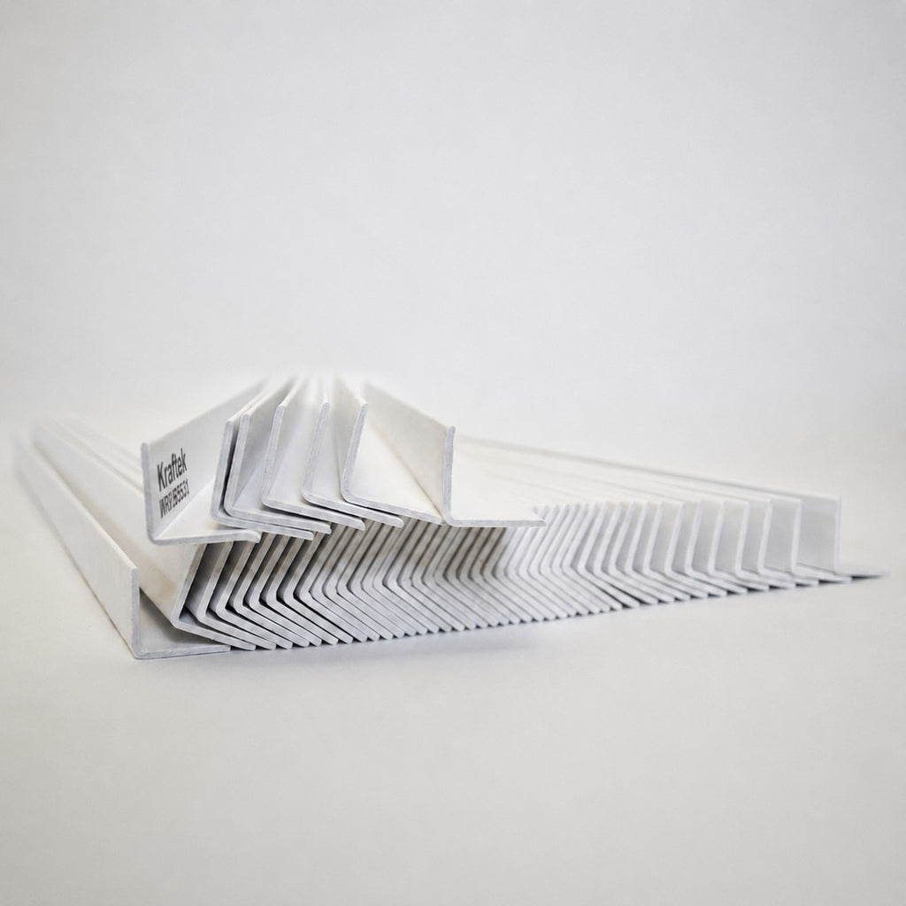 Moisture Resistant Edge Board Cardboard 80mm Flange Width 3mm Thickness 1000mm Length White 20 per P